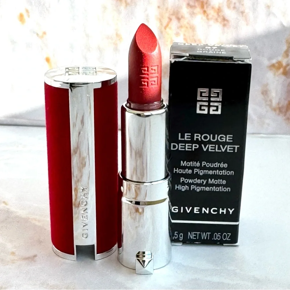 New GIVENCHY Lipstick💄mini Le Rouge Deep Velvet 37 Graine - Red Velour Case